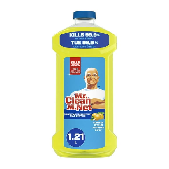 Nettoyant multi-surfaces antibactérien M. Net avec parfum d’agrumes d’été, désinfectant, nettoyant tout usage 1.21L