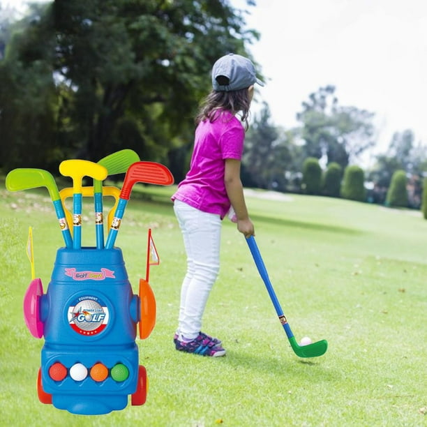 Ensemble de Jouets de Golf pour Tout-Petits, Jeu de Golf pour Enfants,  Cadeau de Jouets de Sport avec 4 bâtons de Golf colorés, 6 balles, 2 Trous  d'entraînement, Jouets d'intérieur et d'extérieur 