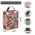 thumbnail image 3 of Rose Insulated Lunch Box Women Reusable Lunch Bag Fit Most Bento Boxes Lunchbox School Beach, 3 of 6