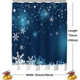 thumbnail image 5 of Christmas Shower Curtain, Blue Christmas Snowflakes Shower Curtains for Bathroom Decor, Blue Winter Holiday Shower Curtain, Xmas Funny Glitter Sparkle Fabric Cloth Bath Curtain, 72x72 Inch, 5 of 6