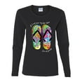 thumbnail image 2 of If I Can't Wear My Flip Flops I'm Not Going Colorful Sandals Streetwear Womens Graphic Long Sleeve T-Shirt, Black, Small, 2 of 3