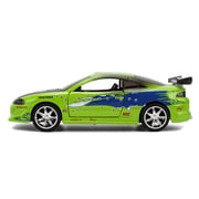 Brian's Mitsubishi Eclipse Green with Graphics (Damaged Version) The Fast and the Furious 2001 1/32 Diecast Model Car by Jada