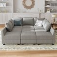 thumbnail image 1 of HONBAY Canapé Modulaire Convertible Convertible Sectionnel avec Rangement pour Salon, Gris, 1 of 6