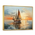 thumbnail image 2 of Designart "Minimalism Sailboat flow I" Sailing Boat Floater Framed Wall Art Living Room, 2 of 7