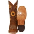 thumbnail image 2 of Women’s Square Toe Sunflower Embroidered Cowgirl Cowboy Leather Boots, 2 of 5