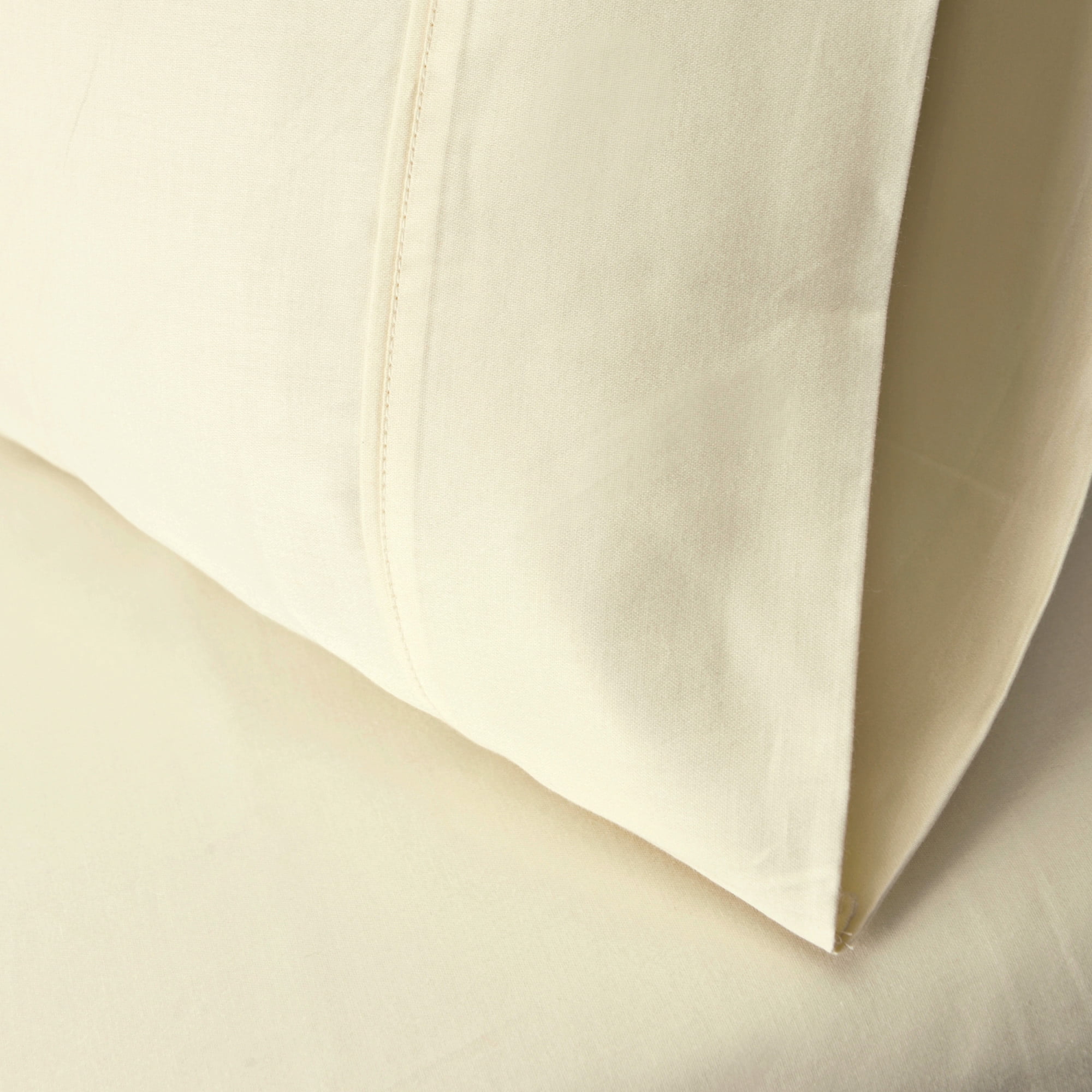 300-Thread Count Cotton Solid Deep Pocket Bedding Sheets & Pillowcases , Ivory, Full, 4 Piece By Impressions
