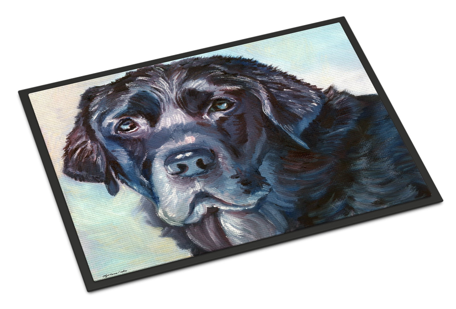 Black Labrador Face Door Mat