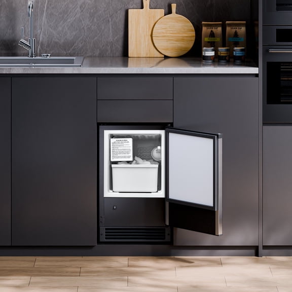 Reversible Door Built-in Ice Maker, Fits Under Counter, Produces Up to 15 Lbs of Ice a Day