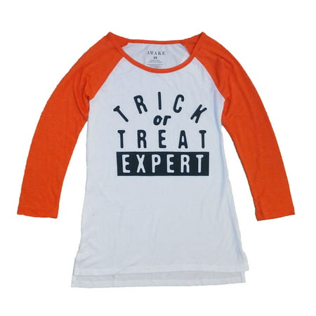 Awake Women Trick Or Treat Expert Halloween Shirt Regular Fit White/Orange (Best Traits In A Woman)
