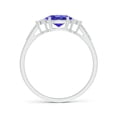 thumbnail image 2 of Angara Natural 0.8 Ct. Tanzanite with Diamond Classic Ring in 14K White Gold for Women (Ring Size: 11.5), 2 of 9