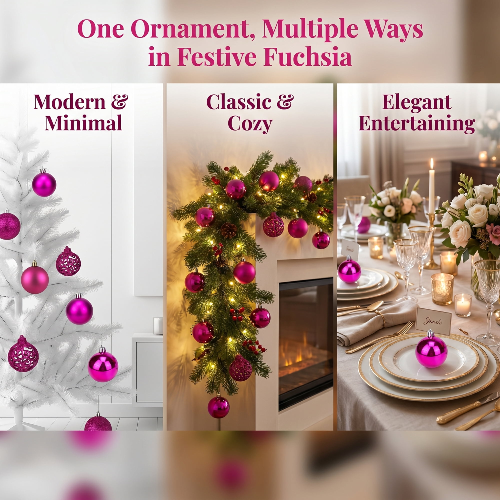 Unique Bargains 6 Pack Electroplated Sphere Orbs Decorative Christmas Ornaments Rose 2.4"