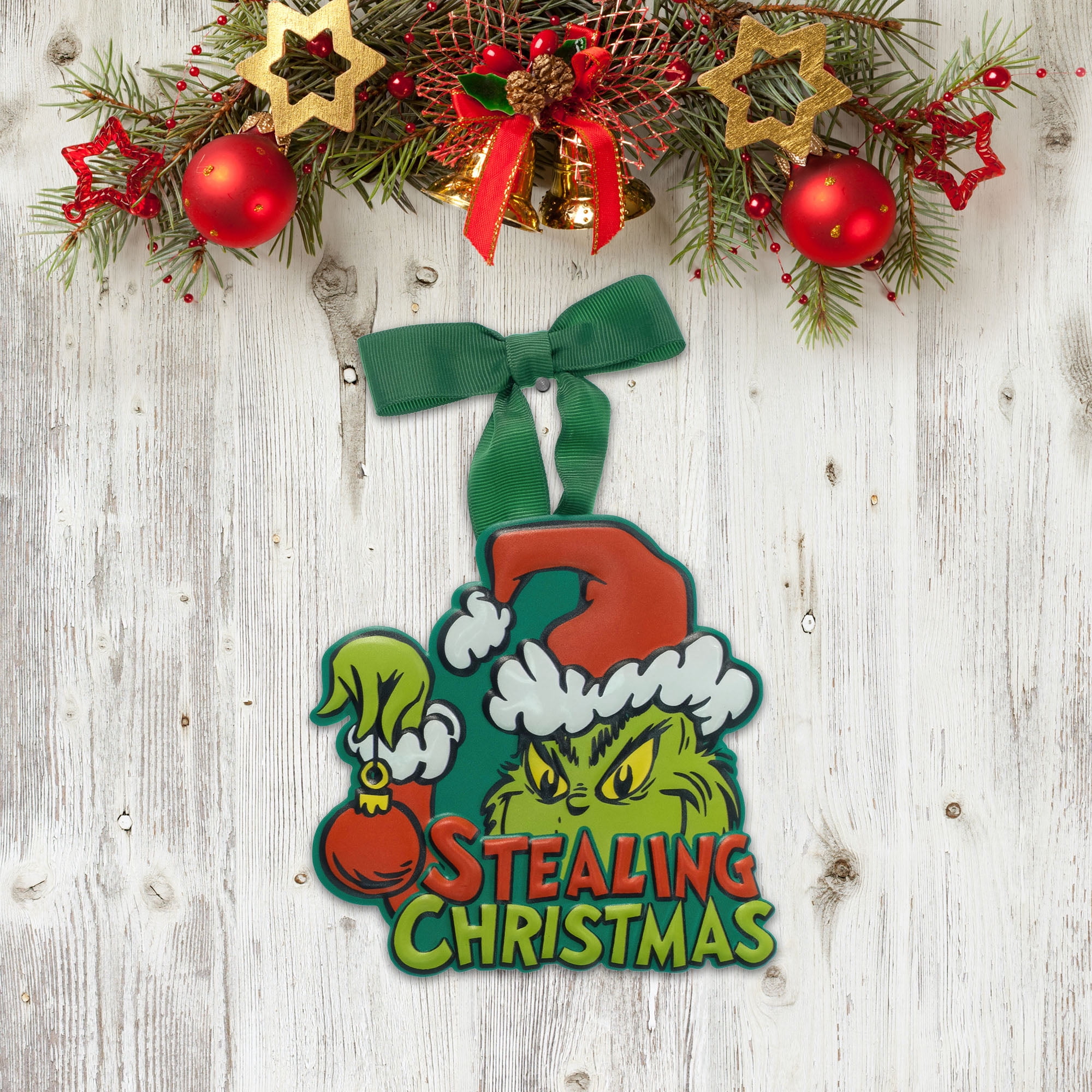 The Grinch “Stealing Christmas” Mini Metal Hanging Sign, 1 Piece