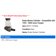 Brake Master Cylinder - Compatible with 1992 - 2002 Isuzu Trooper 1993 1994 1995 1996 1997 1998 1999 2000 2001