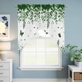 thumbnail image 6 of Swag Valance Curtains for Windows, Green Spring Botanical Light Filtering Kitchen Curtains with Rod Pocket, Weeping Eucalyptus Butterfly Window Treatment Valances for Living Room, 28x36 - 2 PCS, 6 of 9