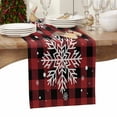 thumbnail image 3 of Christmas Table Runner Christmas Snowflake Table Runners Snow Red Buffalo Check Plaid Cotton Linen Dresser Scarf Kitchen Dining Table Decor for Christmas Holiday Party Decor 13x72 Inch, 3 of 9