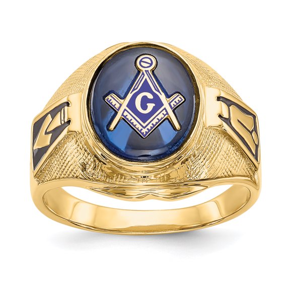 14K Yellow Gold Men's Masonic Ring