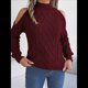 thumbnail image 5 of Suéteres de Mujer con Hombros Descubiertos, Otoño-Invierno 2025, Larga, Suave, Grueso, de Punto , Tops de Jersey. Vino Tinto S, 5 of 10