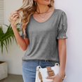 thumbnail image 4 of Tshirt Women Women's Casual, Fashionable And Sexy Solid Color Comfortable And Breathable V-neck Top, 4 of 7