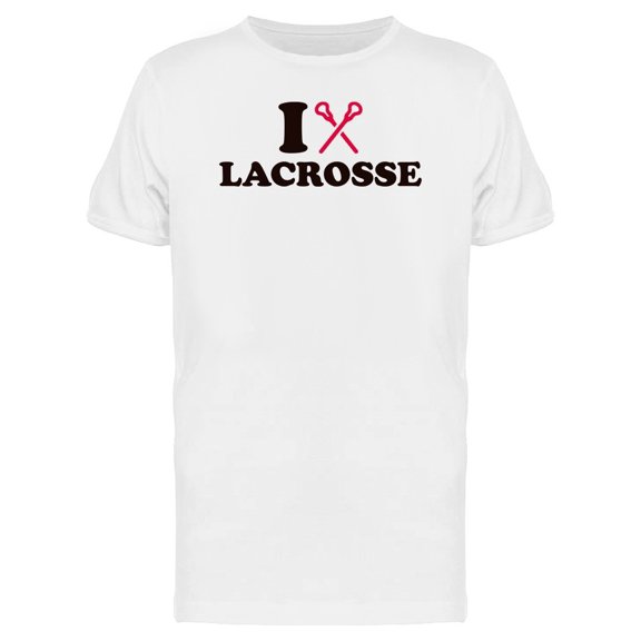 I Love Lacrosse With Sticks Logo Tee Men's -Image by Shutterstock