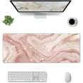 thumbnail image 2 of Marble XL Extended Mouse Pad with Stitched Edges, Cute Large Gaming Mousepad Desktop Mat, Funny Gifts Big Long Deskpad for Laptop, Keyboard, Computer for Women Office (Gold Splatter, 31.5 * 11.8 in), 2 of 6