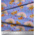 thumbnail image 2 of Soimoi Polyester Crepe Fabric Tree,Floral & Deer Animal Fabric Prints by Yard 42 Inch Wide, 2 of 3