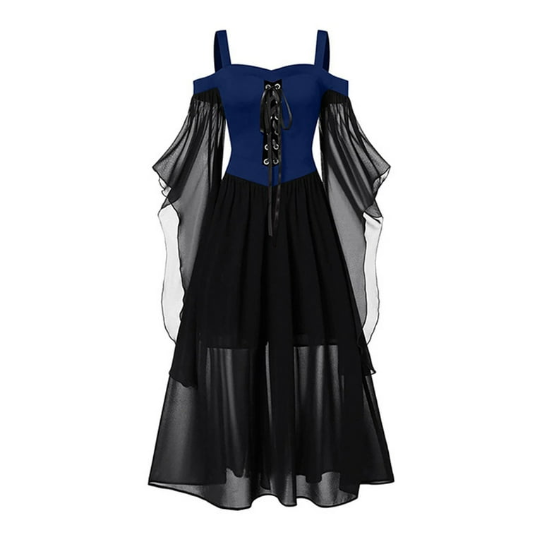 Guiexla Halloween Costumes Fairy Chiffon Batwing Sleeve Women Maxi Dress  A-Line Slip Dress Costume Cocktail Dress for Party Prom - Walmart.com