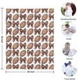 thumbnail image 4 of Brown Footballs and Bows Pattern Blanket,Comfortable Soft Lamb Wool Throw Blanket,All Season,Warm Lightweight Blankets for Sofa Bed Couch Living Room Chair,30"x40", 4 of 4