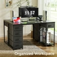 thumbnail image 7 of LUCKLIFE Vanity Desk with 5 Fabric Drawers & Storage Shelves, Makeup Dressing Table for Bedroom, Black (No Mirror), 7 of 7