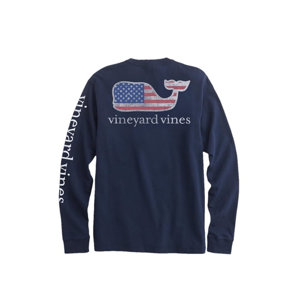 Remera de Manga Larga con Bolsillo y Ballena Bandera Vineyard Vines