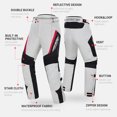 thumbnail image 5 of Chaqueta de moto impermeable para hombre, abrigo de cuatro estaciones, pantalones reflectantes, trajes a prueba de viento, forro extraíble, 5 of 5
