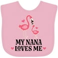 thumbnail image 3 of Inktastic Nana Loves Me Girl Flamingo Girls Baby Bib, 3 of 4