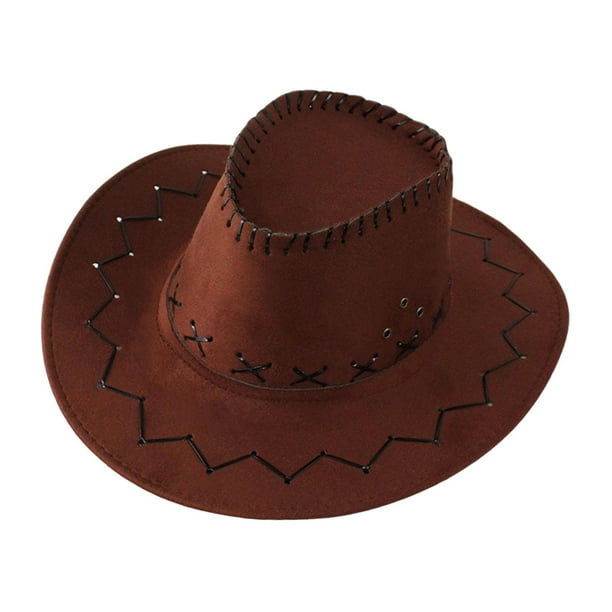 Sombrero de vaquero para niños, sombrero para niños, sombrero para el sol para niñas y niños, para acampar al aire libre Café profundo