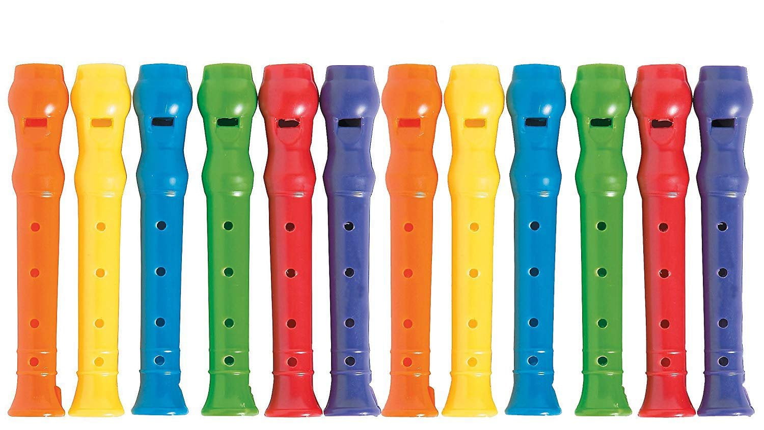 12 MINI TOY FLUTES 4 FAB COLOURS PARTY LOOT BAG TOYS FAVORS