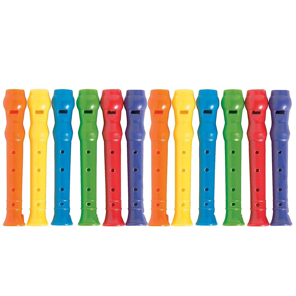 Plastic Recorders Pack Of 12 4 Inches Assorted Colors Plastic Flute