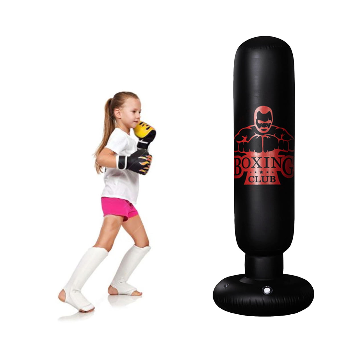 1.6M Inflatable Boxing Punching Bag Kick Training Tumbler Sandbags Kids Adults/ 
