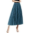 thumbnail image 2 of Women Mid Length Skirt Dance Party A Line High Waisted Pleated Skirt Holiday Party Half Skirts Skirts with Leggings Pencil Skirts for Women plus Size Anime Skirts Light Skirt for Women Skirt Pleated, 2 of 5