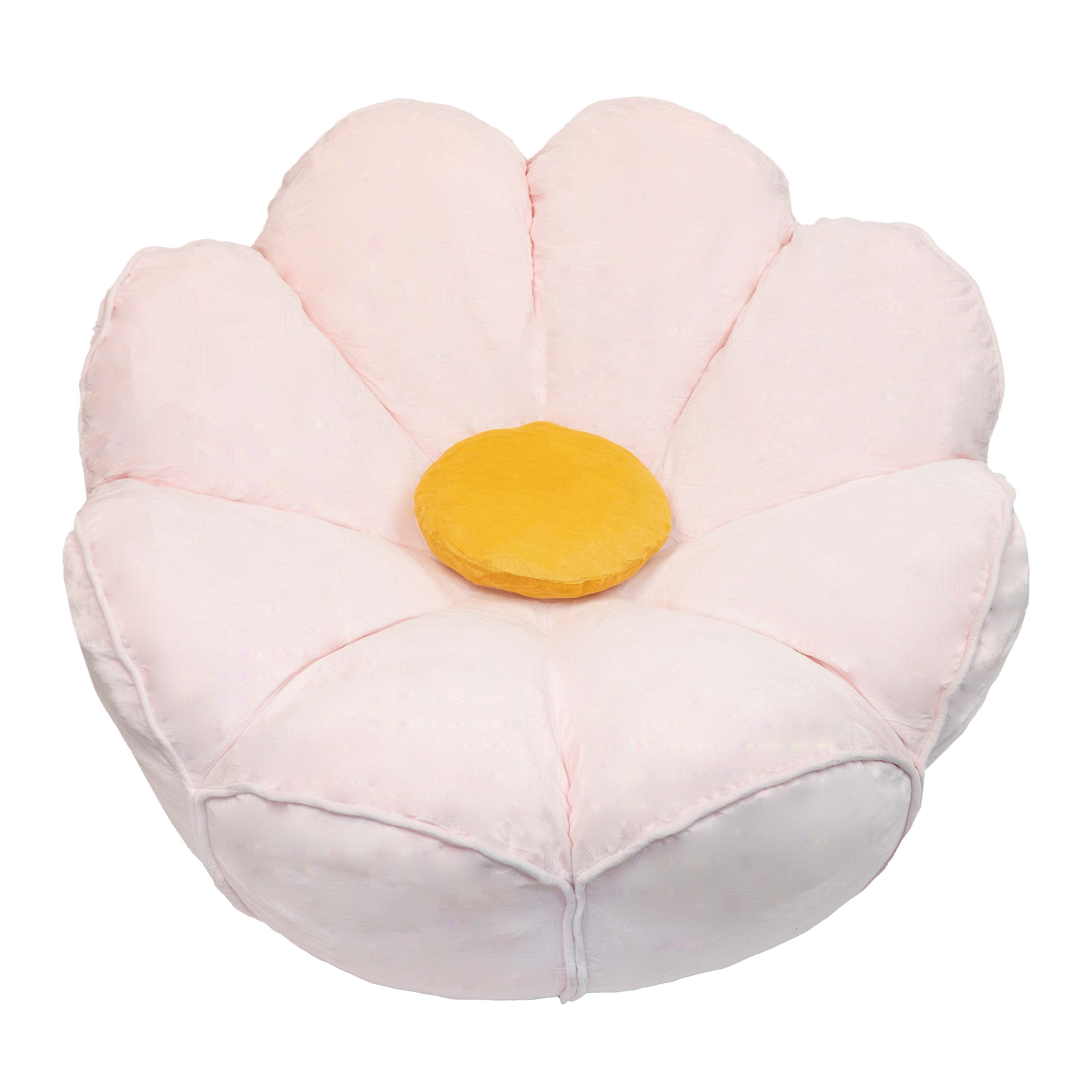 Mainstays Kids' Compressed Foam Chair – Pink Daisy Edition