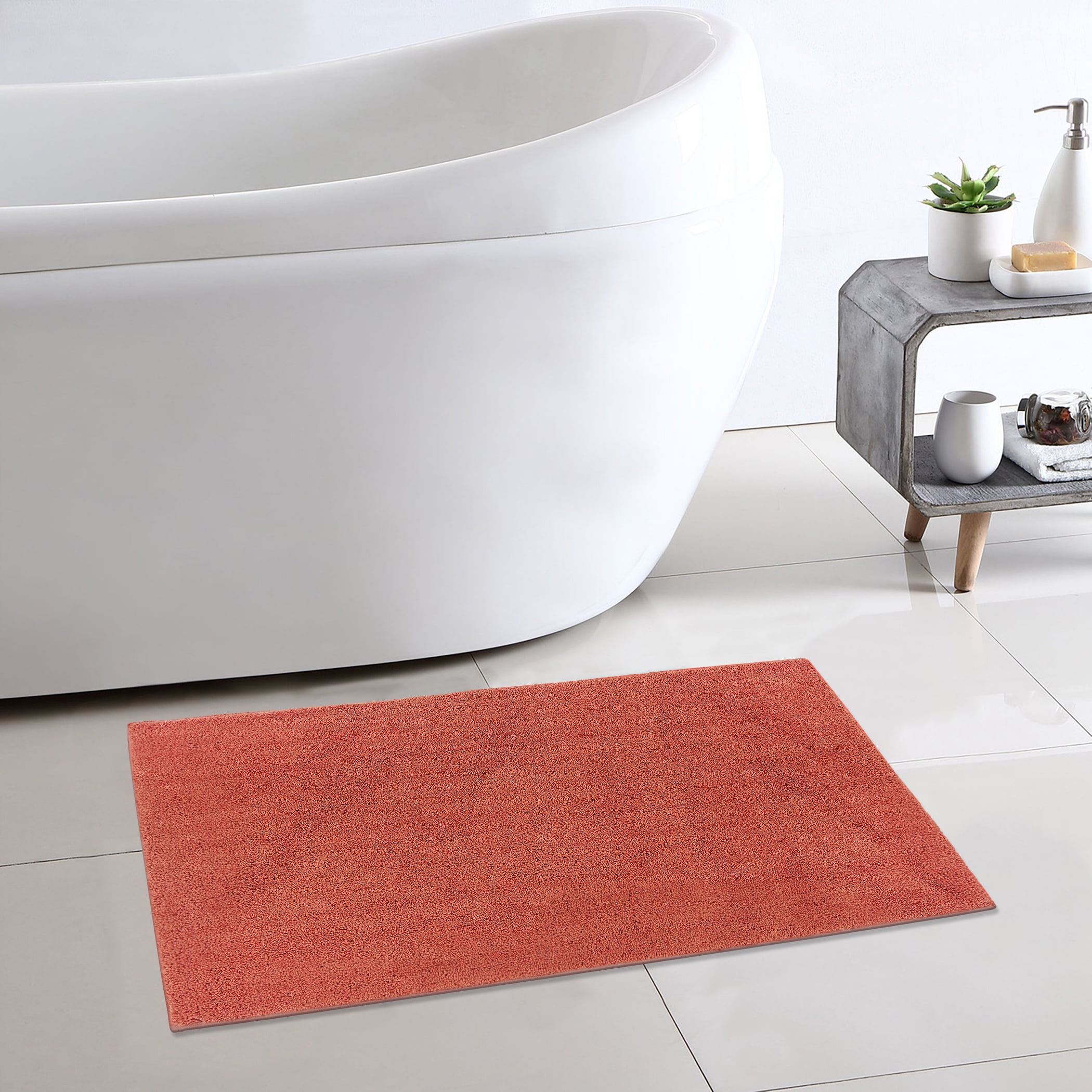 Mainstays Performance Recycled Polyester Bath Rug, Terracotta Dream, 20" x 34"