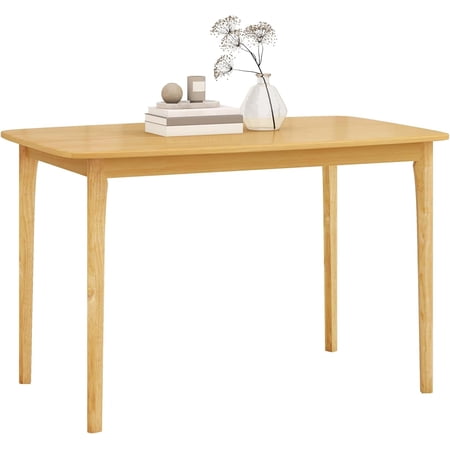 Dining Table 48” Wooden Rectangular Kitchen Table with Solid Rubber Wood Legs Spacious Tabletop for Kitchen Room Restaurant