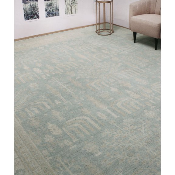 Yousafi Riasat Lt. Blue/Ivory Rug, 12'10" x 15'7"