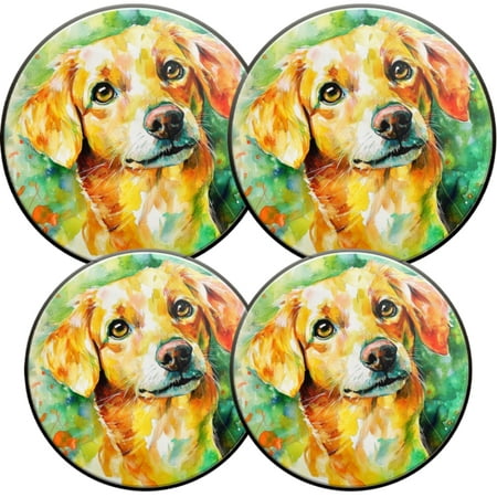 

Electric Stove Burner Covers 4 Pcs Round Gas Burner Cover 8 and 10 Inch Watercolor Golden Retriever