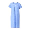 thumbnail image 4 of Aria Women's 100% Cotton Raglan Sleeve Smocked Neck Sleepwear 40" Gown, Sizes XS-5X, 4 of 11