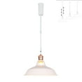 thumbnail image 1 of FSLiving Adjustable Height Track Pendnat Light H-Type Macaron Retractable Track Spotlight with Telescoping Rod Adjustable Gimbaled Lamp-Post Halo Track DIY Instant On Cover Lamp, White - 1 Light, 1 of 7