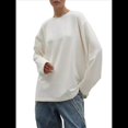 thumbnail image 3 of Camisetas de Larga Extragrandes para Mujer 2025, Camisetas Básicas de Cuello Redondo, Tops de Otoño, Ropa Informal de Entrenamiento Y2K L, 3 of 10