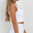 thumbnail image 4 of Outfmvch crop tops for women Ladies Single Shoulder Crop Sport Bra Slim Camis Tank Vest womens tops tank top for women crop tops White, 4 of 9
