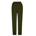 thumbnail image 5 of Women's Fashion Casual Solid Elastic Waist Trousers Long Straight Pants, 5 of 6