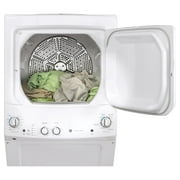 GE GUV27ESSMWW 27 inch White Electric Washer/Dryer Stacked Laundry Center
