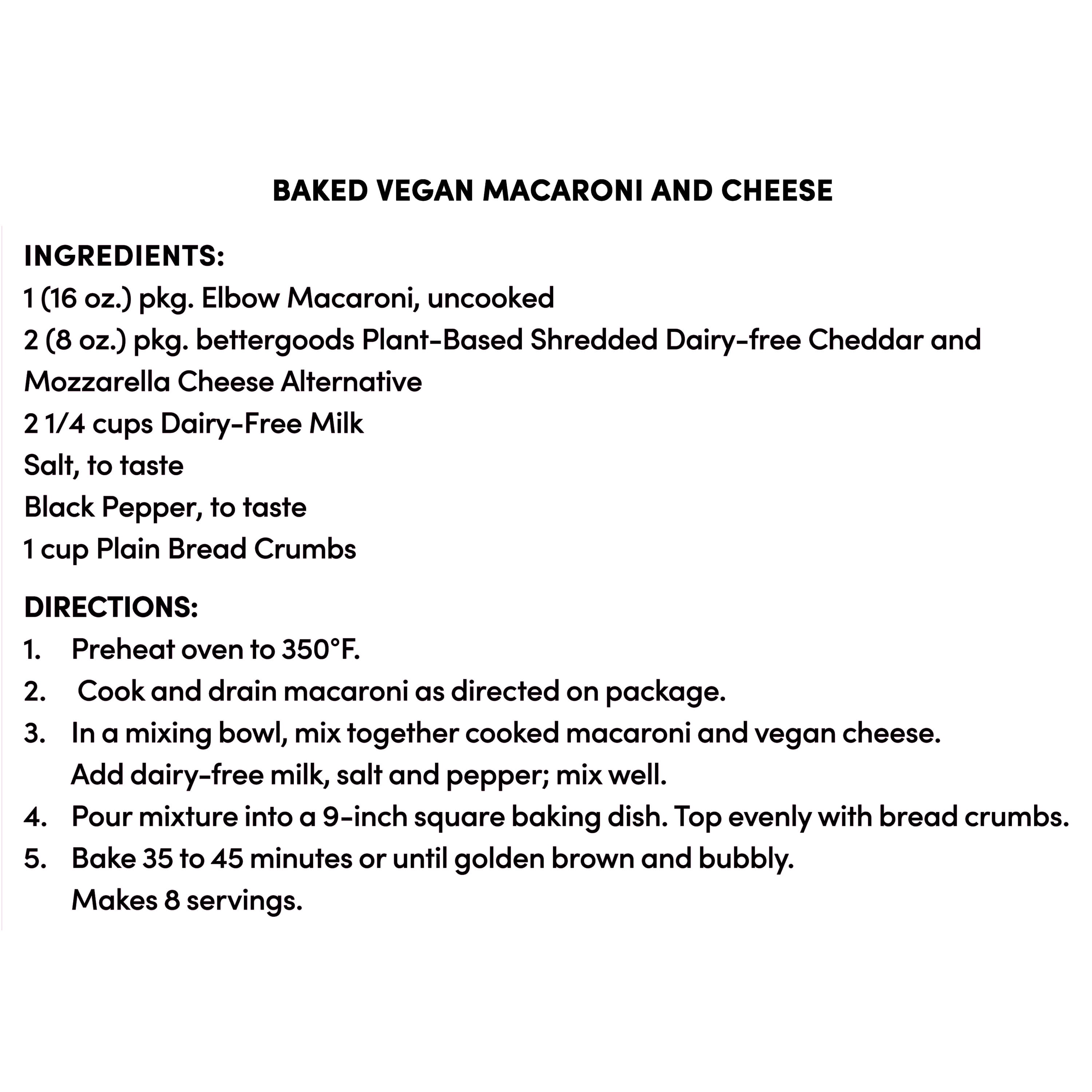 bettergoods Plant-Based Cheddar and Mozzarella Shredded Dairy-Free Cashew Cheese Alternative, 8 oz