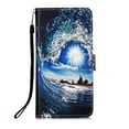 thumbnail image 3 of Dteck Case for Samsung Galaxy S23 Ultra, 3D Stylish Magnetic Painting PU Leather Wrist Strap Card Cash Slots Stand Feature Flip Cover, Wave, 3 of 5