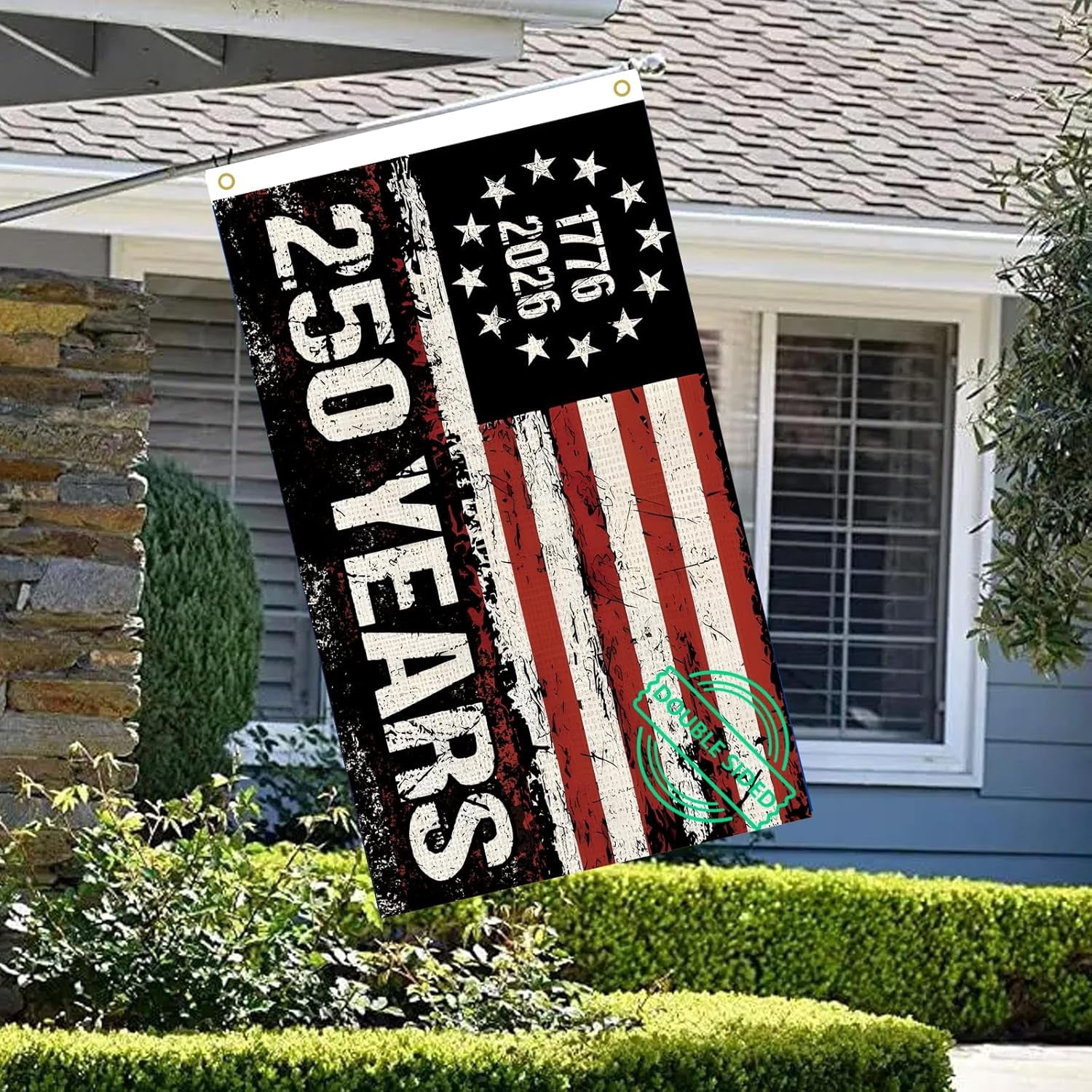Lanola 250 Years American Flag, 3x5 Ft Double Sided, USA Anniversary Patriotic Design, 1776-2026 Commemorative Banner (Black)